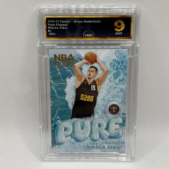 2024-25 NBA Hoops Nikola Jokic #3 Pure Players Winter Nuggets Gold Graded 9 - Picture 1 of 2